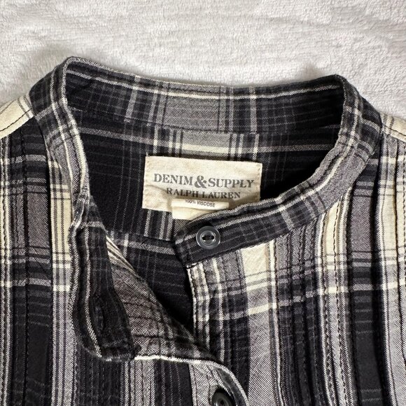 Ralph Lauren Denim Supply Shirt Women Size S Plaid Long Sleeve Tunic Top EUC - Picture 4 of 11
